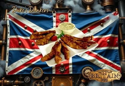 Duke's Dunkers chicken strips with sauce