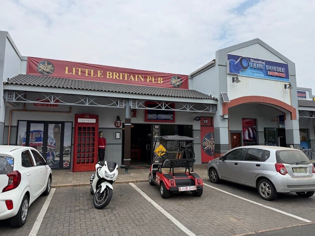 Little Britain Pub storefront in Waterkloof Ridge